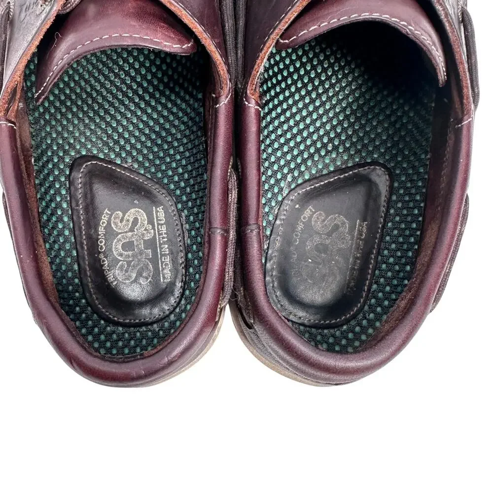 SAS Decksider Lace Up Boat Shoes Men’s 8.5 W‎ New Briar Leather Comfort Cordovan